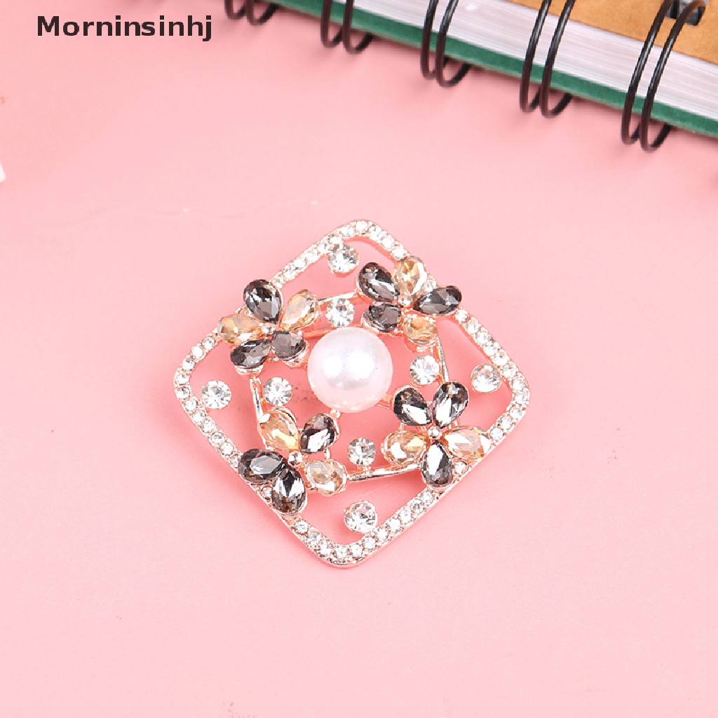 Mornin Fashion Mutiara Berlian Imitasi cross Bros Pin Netral Aksesoris Perhiasan id