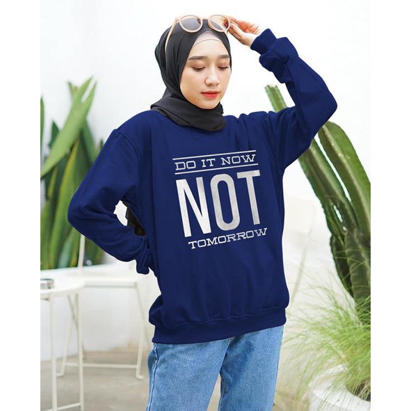 Kaos Lengan Panjang  NOT / Kaos Sweatshirt / Atasan Wanita / Atasan Wanita Lengan Panjang