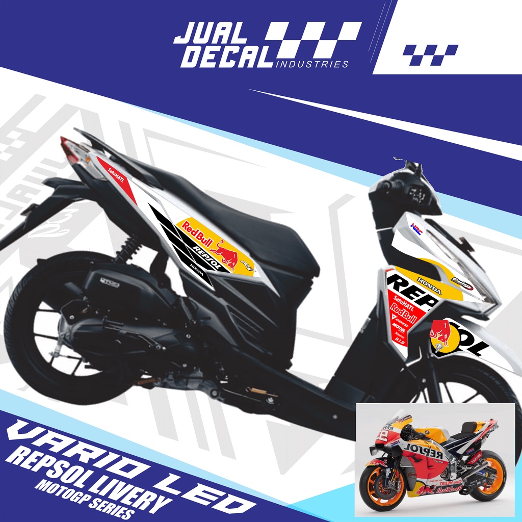 Stiker Variasi Motor Vario LED REPSOL MotoGP livery 2015 2016 2017 2018 Sticker Lis Striping Honda V