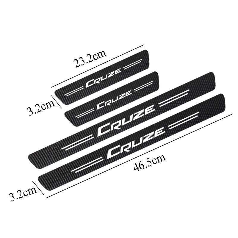 4pcs Stiker Sill Pintu Mobil Bahan Carbon Fiber Untuk Chevrolet Cruze