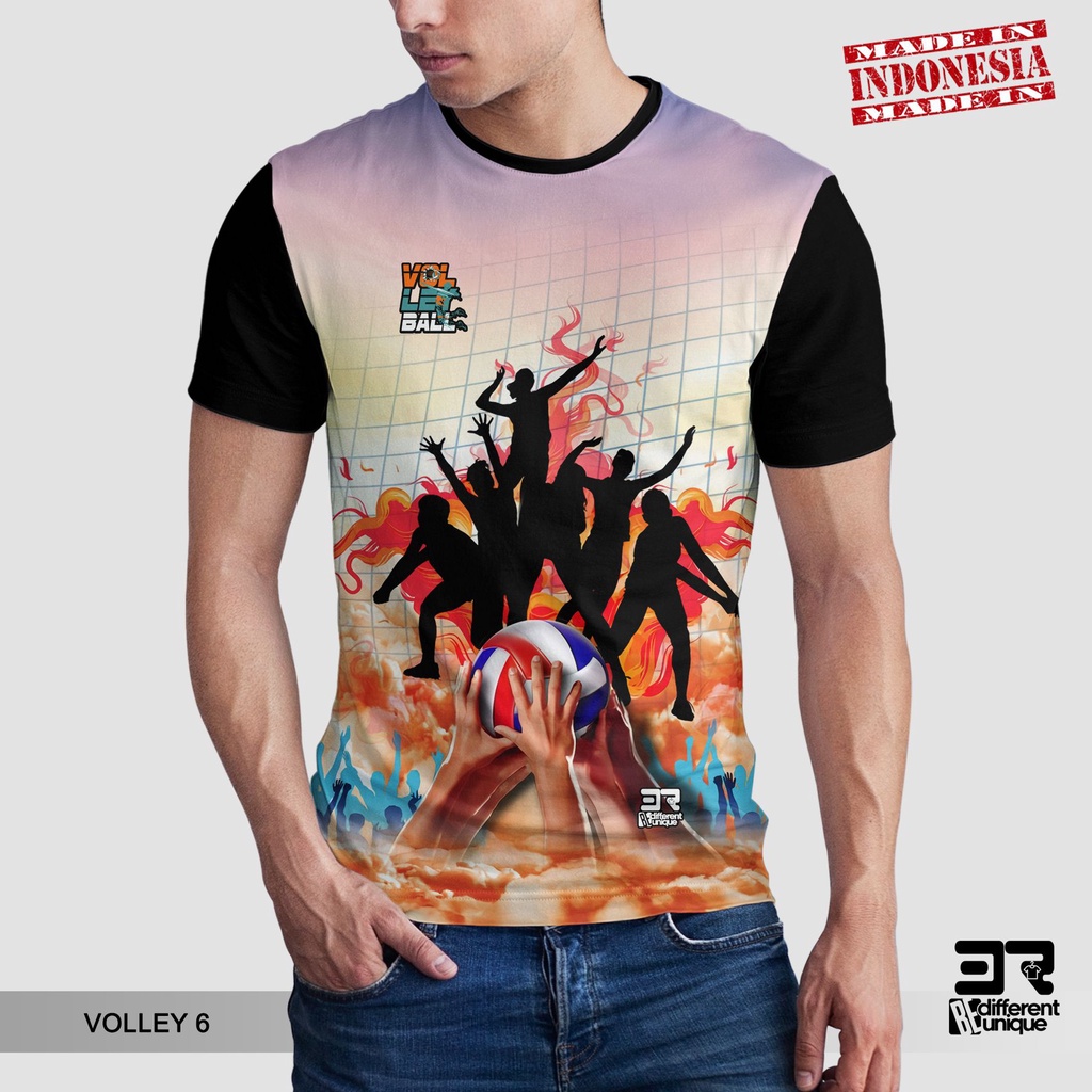 [ COD ] KAOS PRINTING GAMBAR VOLLEY 6  - BAJU DISTRO ORIGINAL MOTIF OLAHRAGA SPORT SPORTS VOLI VOLLI