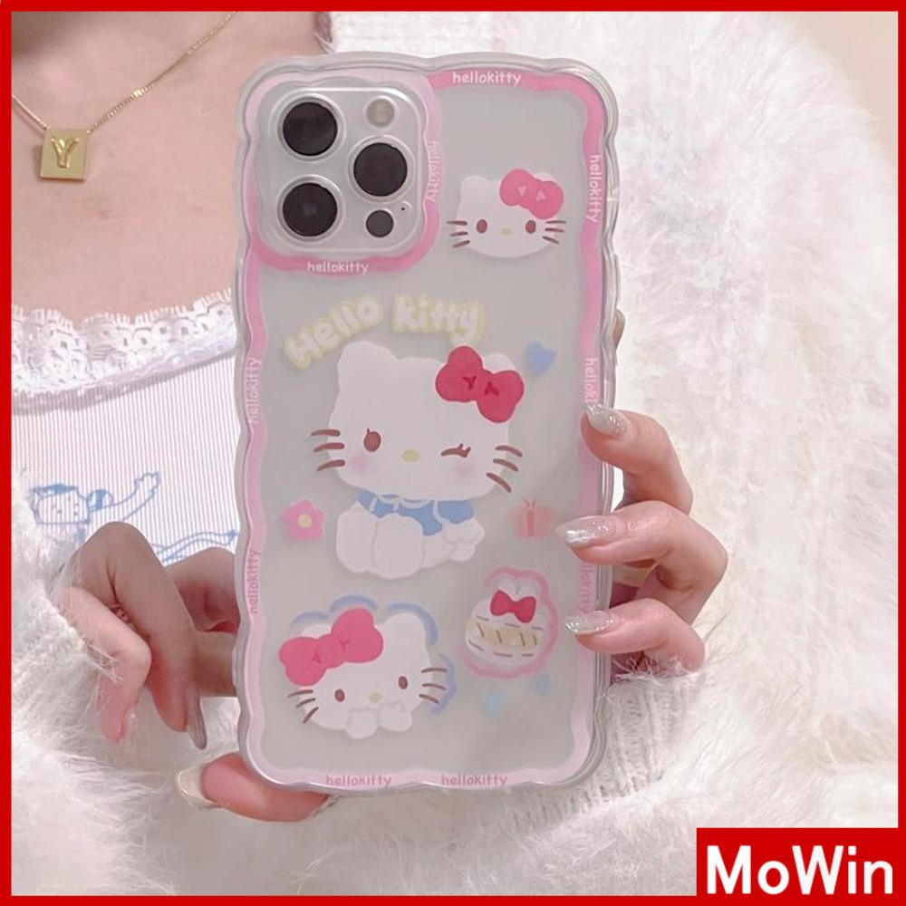 iPhone Case Silicone Soft Case Clear Case Wave Non-Slip Shockproof Camera Full Coverage Protection Pink Cartoon Cute For iPhone 13 Pro Max iPhone 12 Pro Max iPhone 11 iPhone 7 Plus