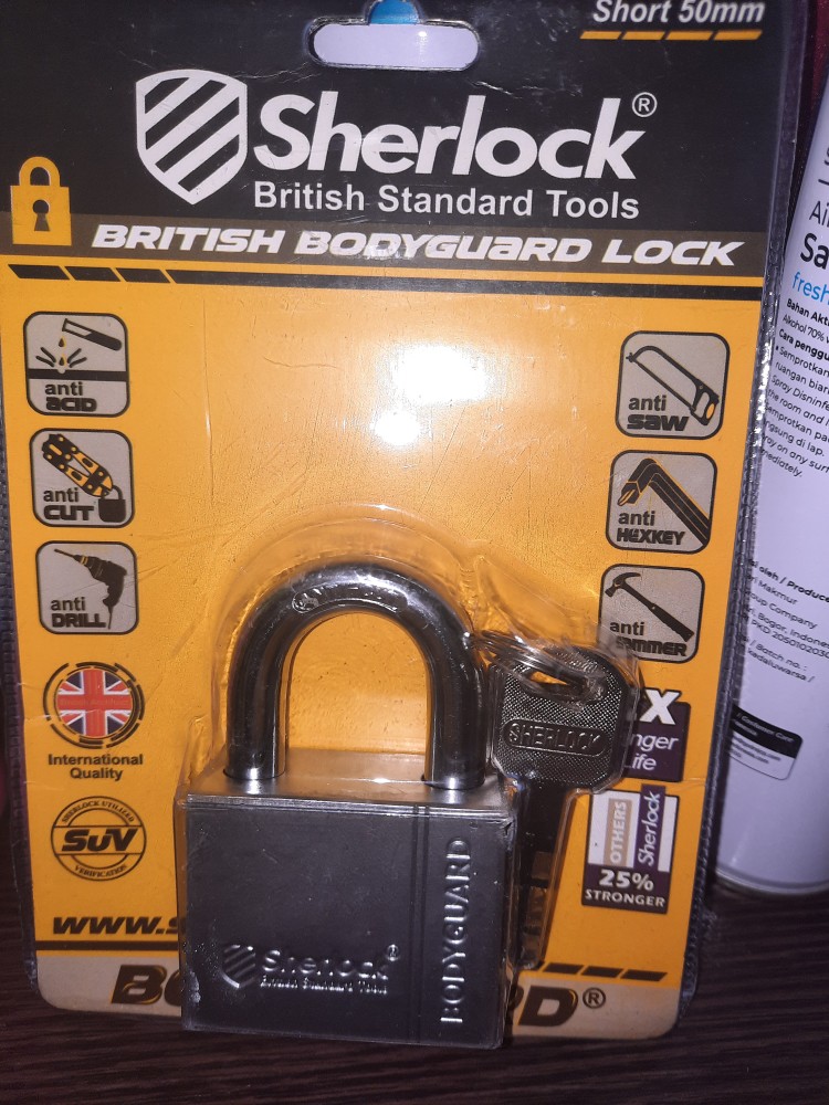 Gembok Bodyguard 50mm Tangkai Pendek Sherlock