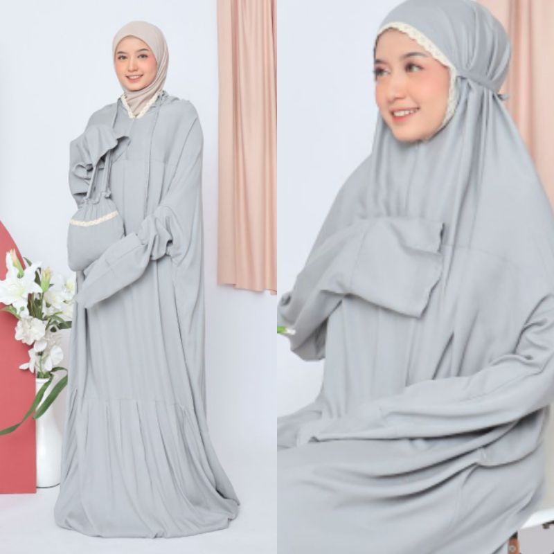 mukena renda abaya/ mukena terusan 2in1/mukena Bali abaya