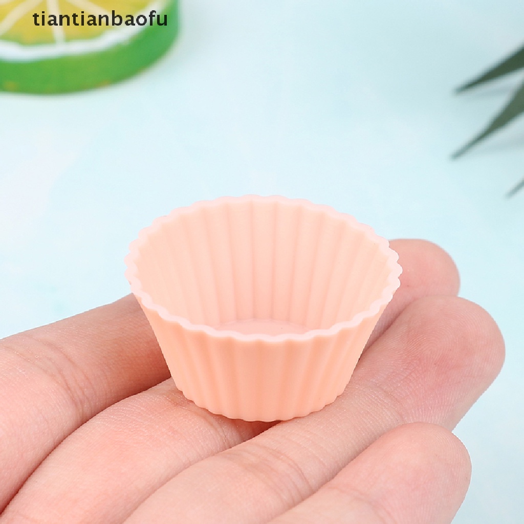 10 Pcs Cetakan Kue Muffin Mini Bentuk Bulat Bahan Silikon Untuk Alat Dapur