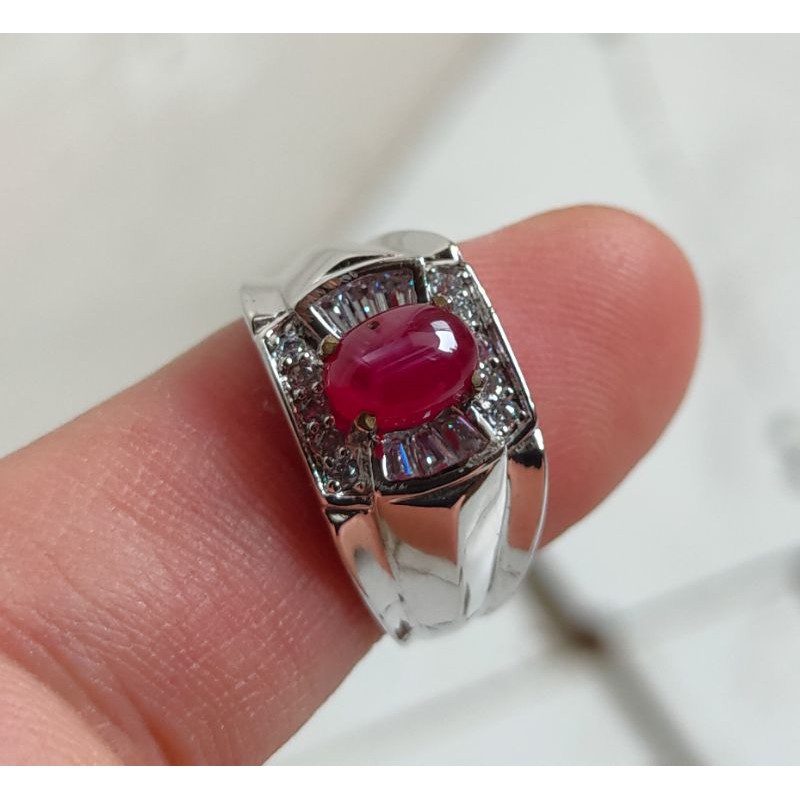 CINCIN RUBY SUPER SIZE MINION DENGAN RING ALPAKA MINIMALIS