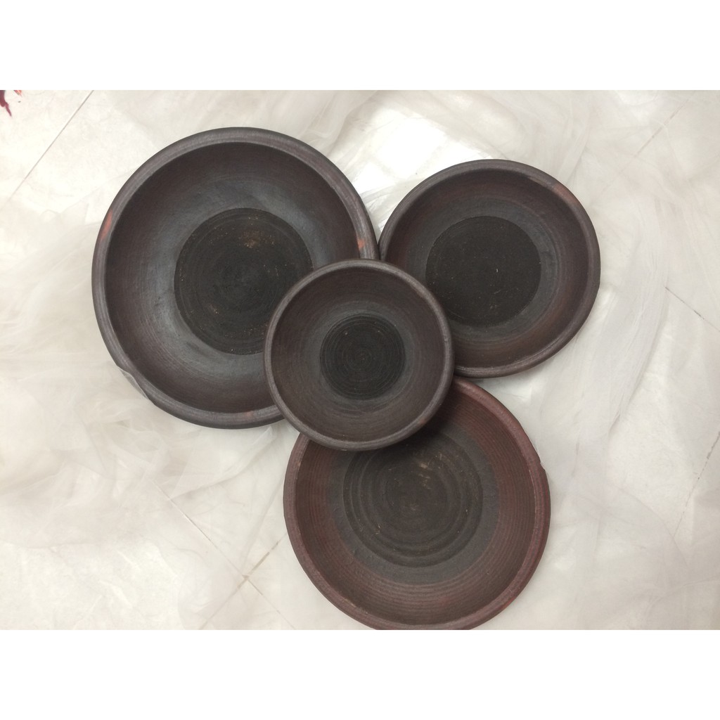 COBEK TANAH LIAT HITAM ALUSAN (UKURAN S diameter 15,5- 17 cm)