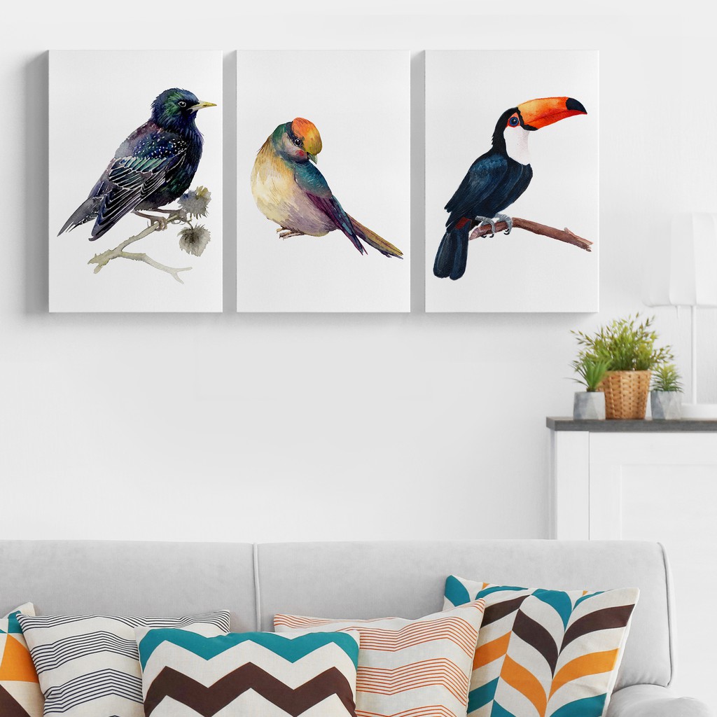 Download Lukisan Dekorasi Bird Poster Kanvas Hiasan Dinding Burung 27x40cm | Shopee Indonesia