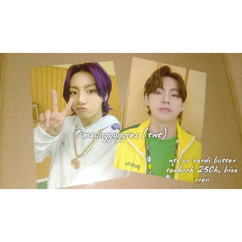 photocard cardigan butter taehyung jungkook