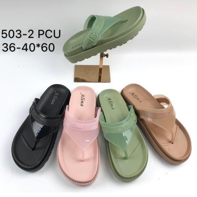 SENDAL WANITA ALINA 1503-2 JEPIT BENING WEDGES JELLY TEBAL KUALITAS BAGUS KEREN DISKON MURAH MERIAH