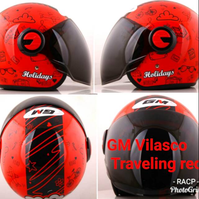 Helm bogo GM vilasco merah traveling