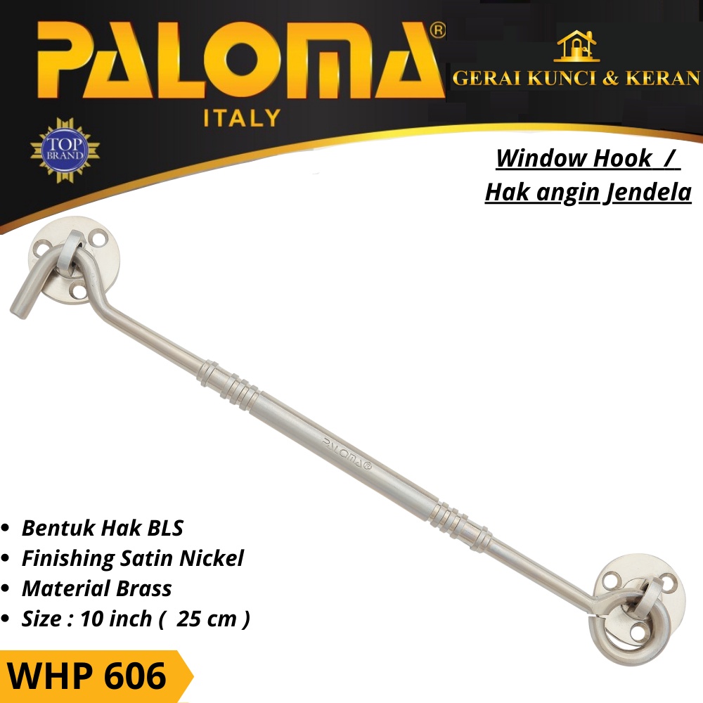 HAK ANGIN PENAHAN JENDELA WHP 606 BRASS 10&quot; INCH 25CM  SN WINDOW HOOK CANTOLAN