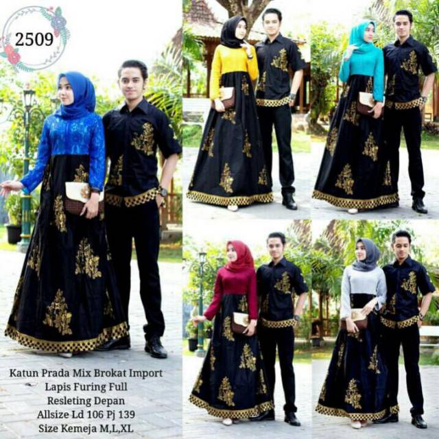 2509 Couple Kebaya Gamis Batik Cantik Busui Batik Prada Mix Brokat  Seragaman Batik Nikahan