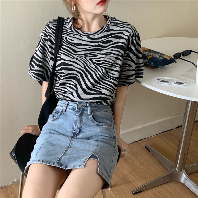 Oversized T-Shirt Kaos Motif Loreng NR