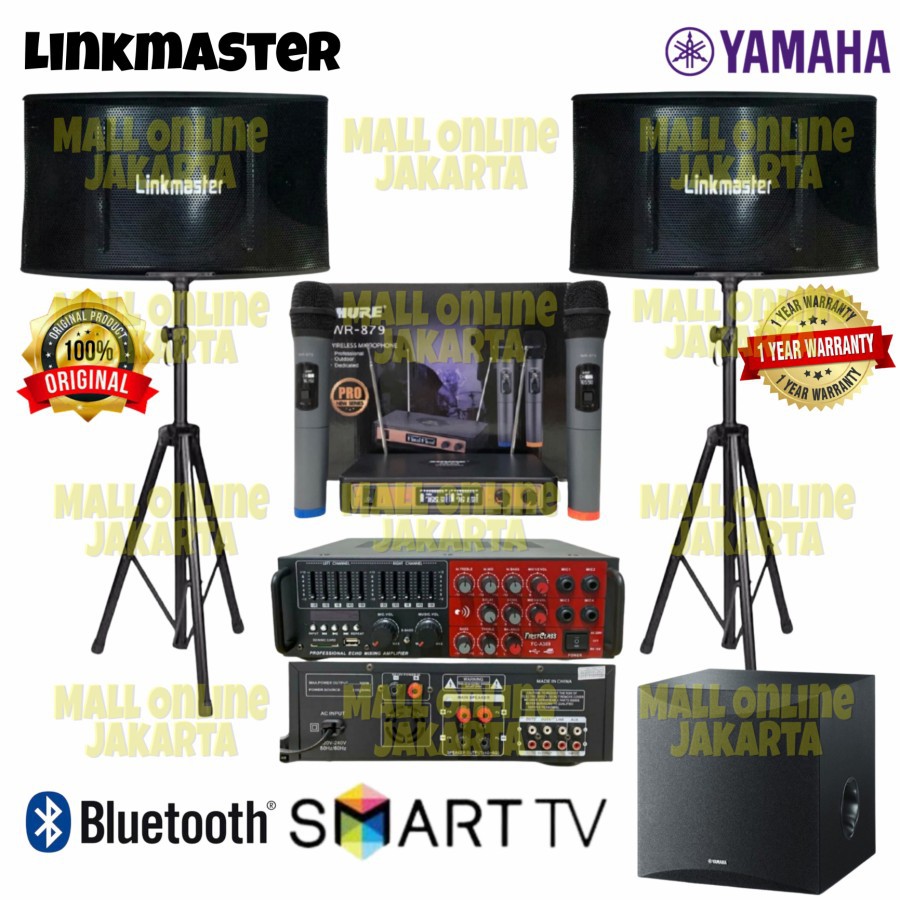 Paket Karaoke set Linkmaster 10 inch Subwoofer Yamaha Original