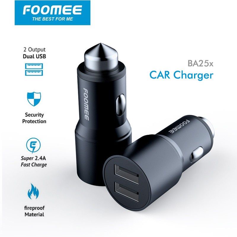 Foomee BA25X Car Charger Fast Charging Dual Output