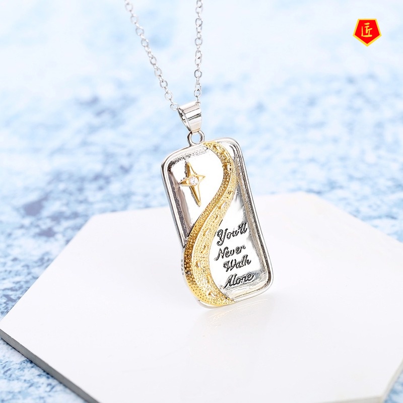 [Ready Stock]Creative Never Lonely Footprints Pendant European and American Style Necklace