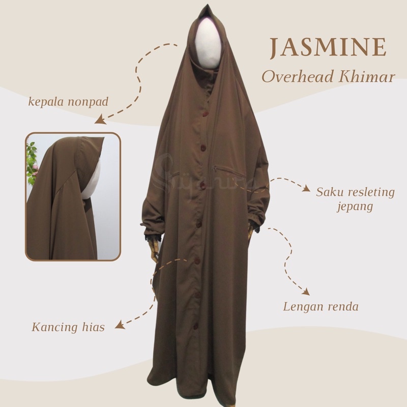 LUBNA Overhead (FK Nonpad) - Khimar Kancing by Syahira