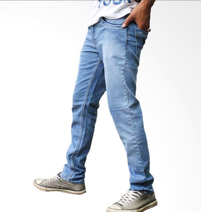 Celana Panjang Jeans Pria ICE BLUE - Jeans Pensil Slim Fit Jeans