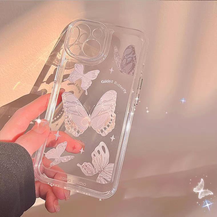 [TPC] Phone Case Bening Transparant BUTTERFLY Kupu -Kupu Card Holder Phone Case IPHONE 7 8 PLUS X XS MAX XR 11 12 13 14 PRO MAX - IP041