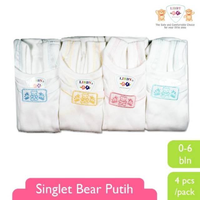 Libby Singlet Bear Putih/Singlet libby 1 pcs