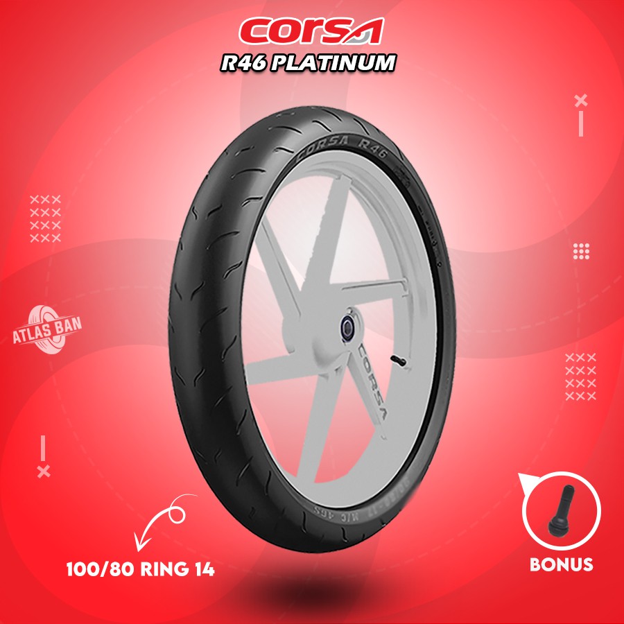 Ban Tubles Motor Matic SOFT COMPOUND CORSA R46 PLATINUM 100/80 Ring 14 Tubles