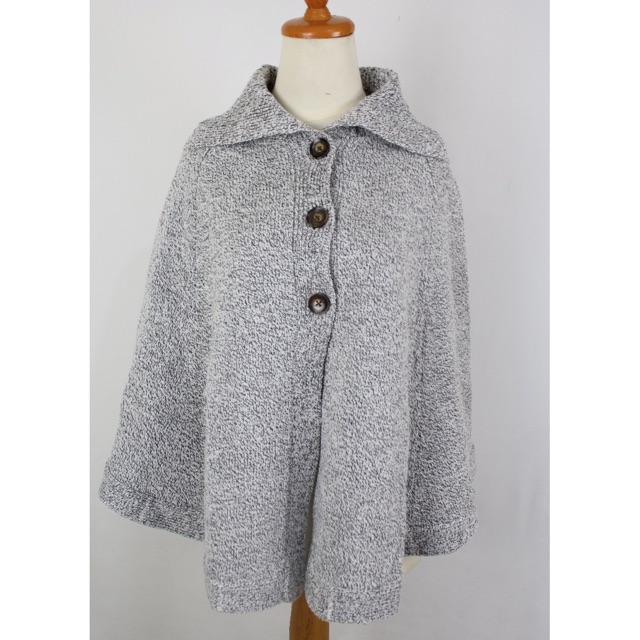 IMPORT Ponco Kancing Baju Sweater Rajut Wool Ponco Winter Musim Dingin