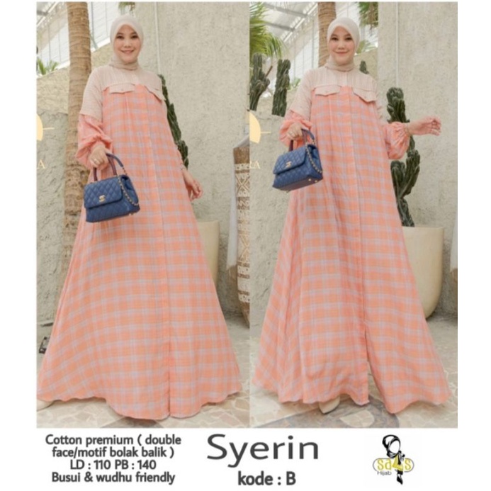 Gamis Syerin Dress By Dlovera Baju Gamis Dress Wanita Flanel Abaya Muslimah Jumbo Dress Perempuan Or