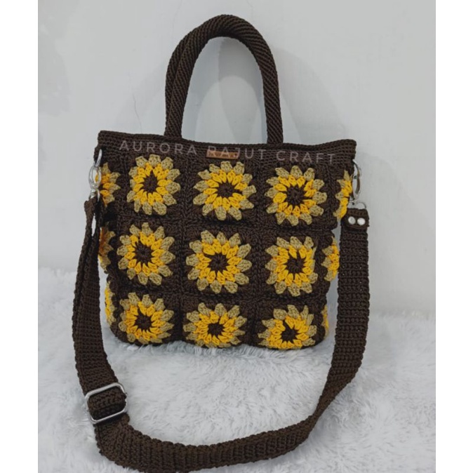 tas rajut granny bag rajut