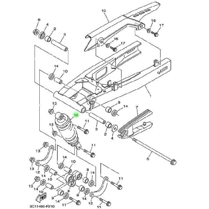 MONOSHOCK/SHOCK BELAKANG VIXION OLD ASLI ORIGINAL YAMAHA