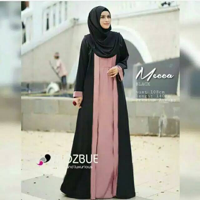MECCA ABAYA HITAM DRESS MAXI GAMIS SURABAYA