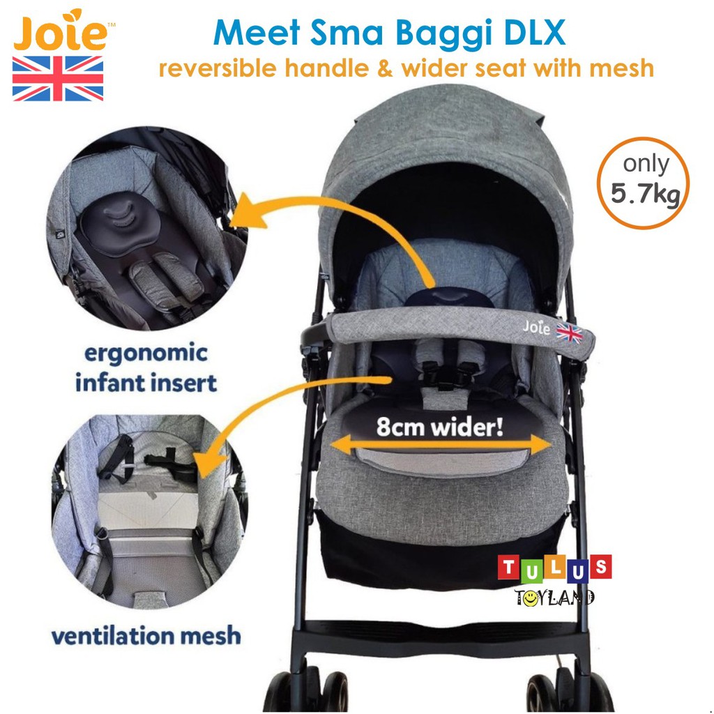 Stroller Joie Meet Sma Baggi 4WD DLX Deluxe Flex Kereta Bayi Ringan Hadap Ibu Reversible Handle