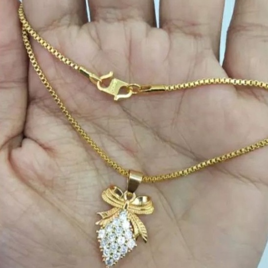 kalung wanita titanium liontin motif buah terbaru kalung wanita titanium anti karat & luntur selamny