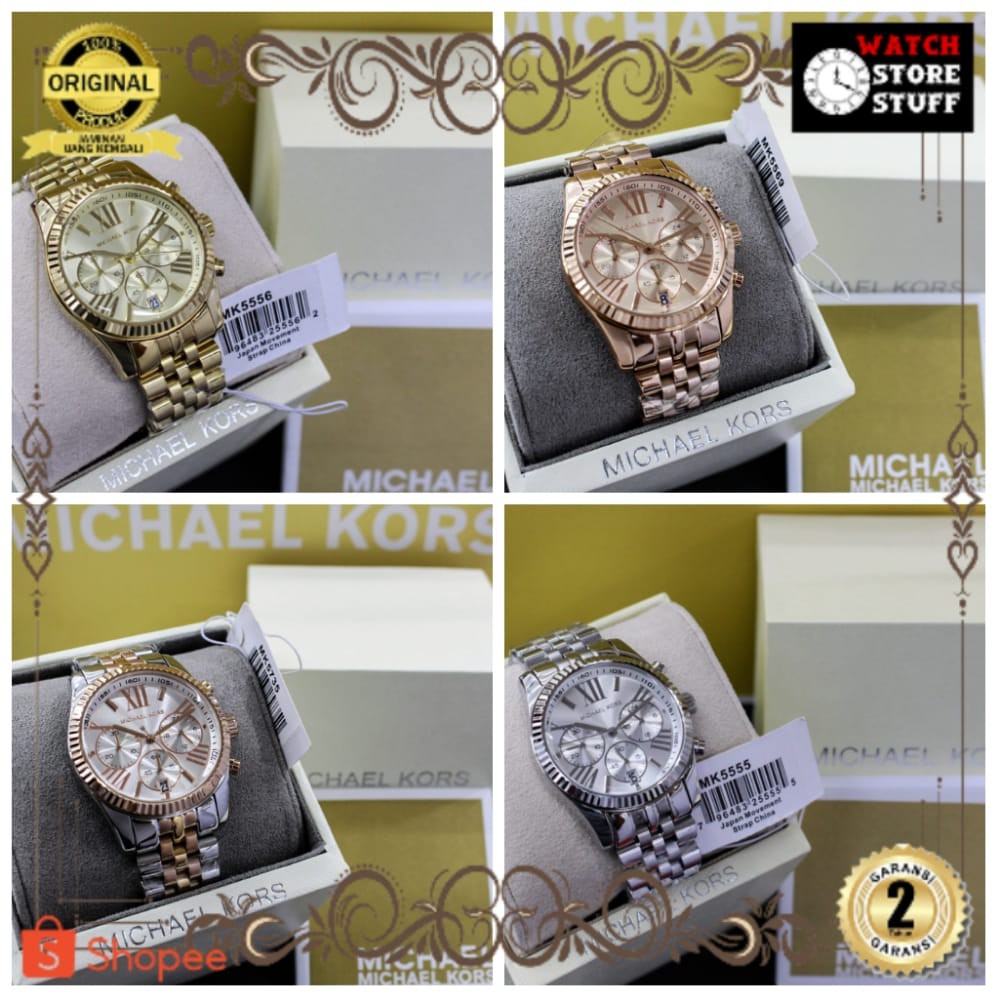 JAM TANGAN PRIA WANITA | RANTAI | KULIT | KARET | MURAH | WANITA MICHAEL KORS LEXINGTON LADY [MK 555