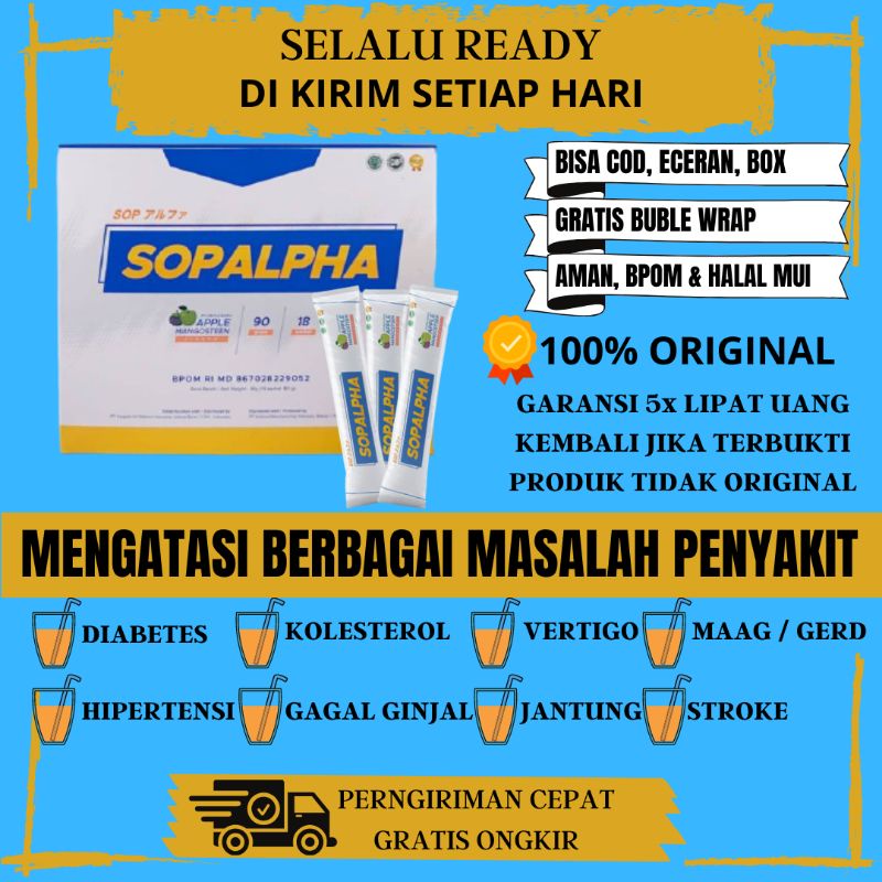 Sopalpha original bpom 1 box 18 sachet suplemen kesehatan ampuh mengatasi diabetes