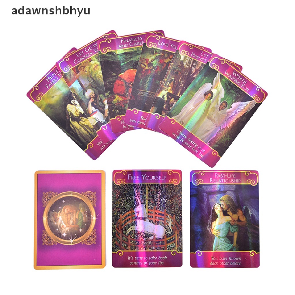 Adawnshbhyu Hologram Romance Angels Oracle Tarot Cards English Board Game Playing Card