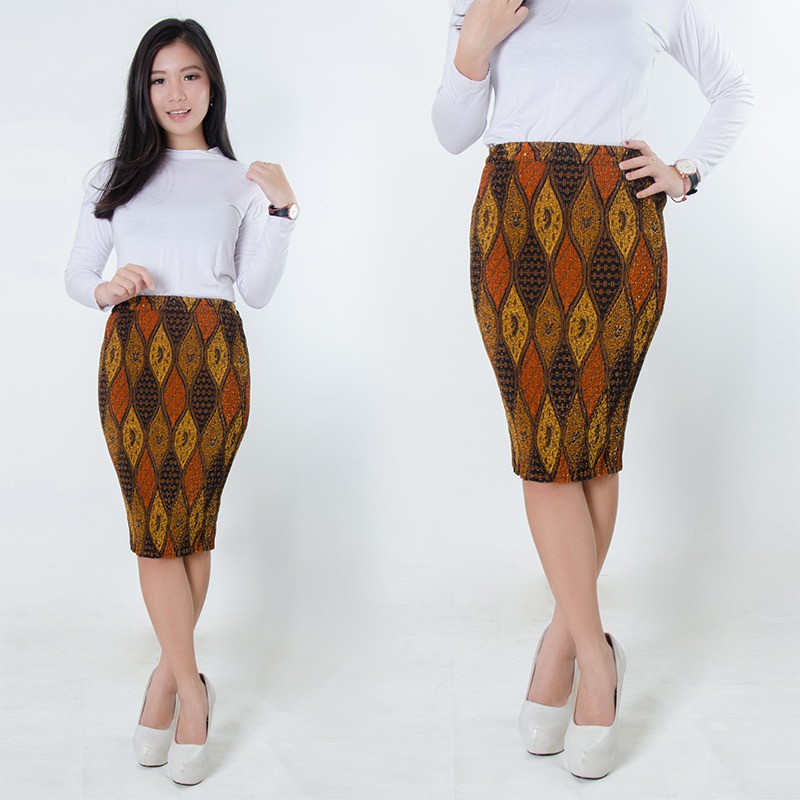 SB Collection Rok Plisket Hariati Pendek Midi Batik Jumbo Wanita