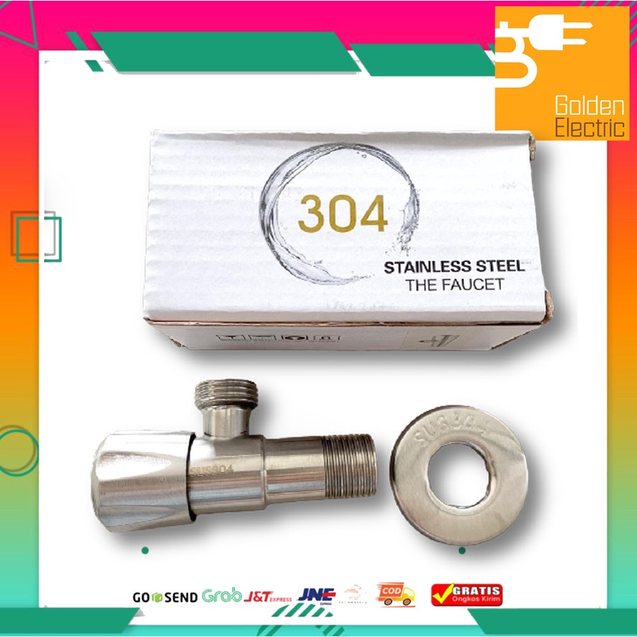 Stop Kran Keran Air Tembok 1 Cabang L Single Jet Shower Closet SUS 304