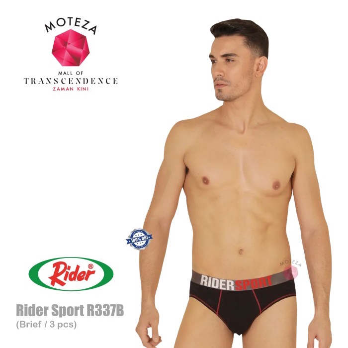 Celana Dalam Underwear Brief Pria - RIDER Sport R337B / 337 - isi 3 pc