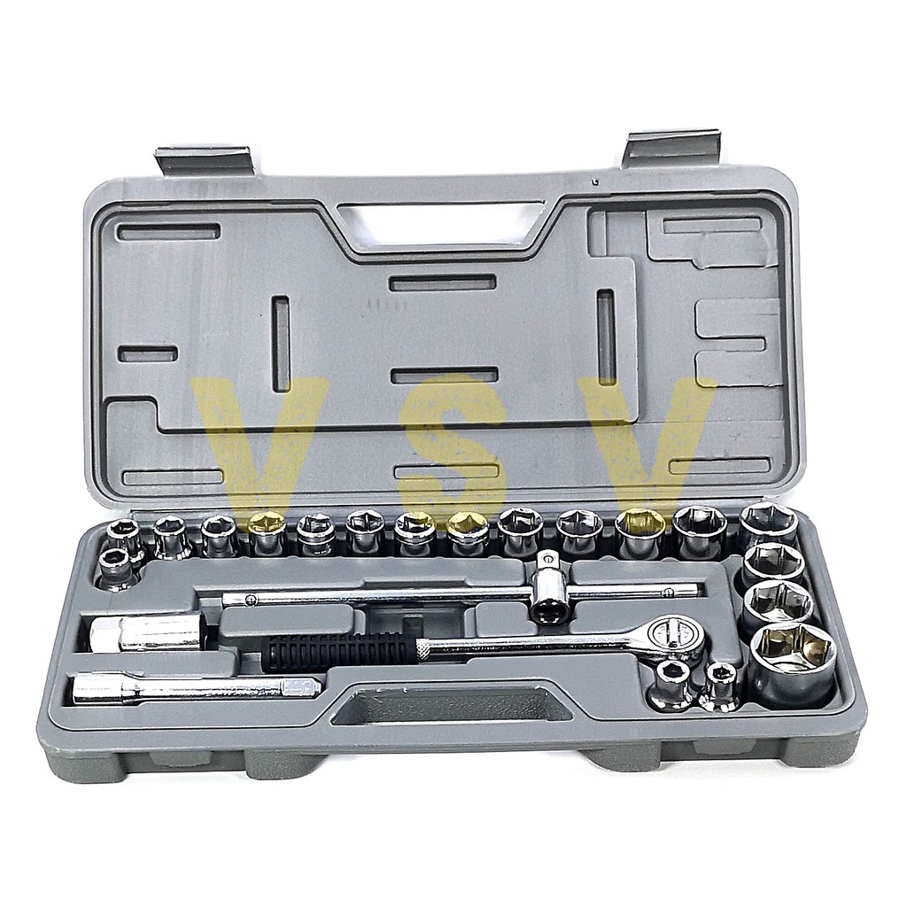 Nicholex kunci sok set 25pcs 8-32mm 1740-025 socket set 1/2&quot;