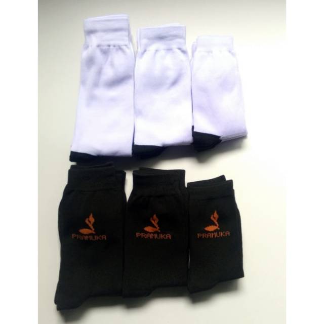  KAOS KAKI SEKOLAH HITAM PUTIH  SAMA PRAMUKA 12PASANG 