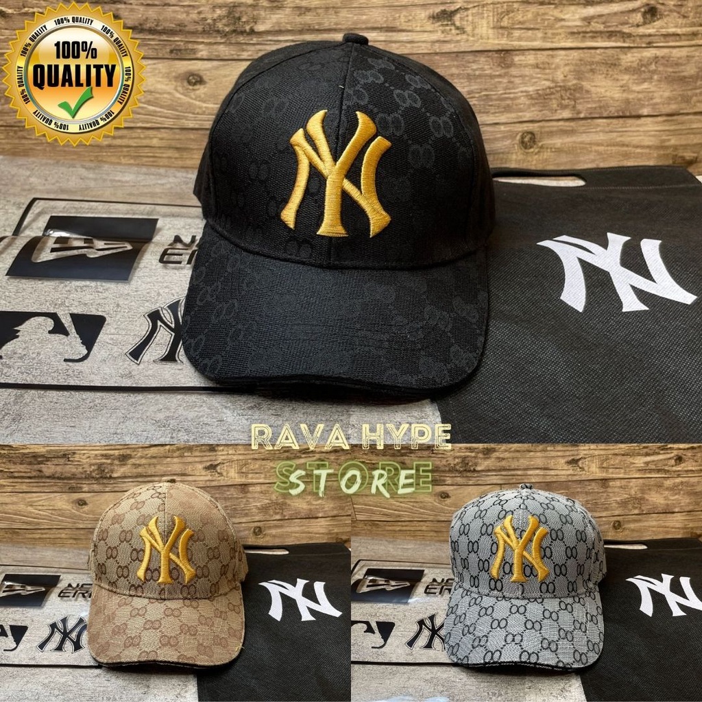 Topi NY x GUCCI FREE DUSTBAG / NY Cap Snapback Adjustable Topi Pria Topi Wanita