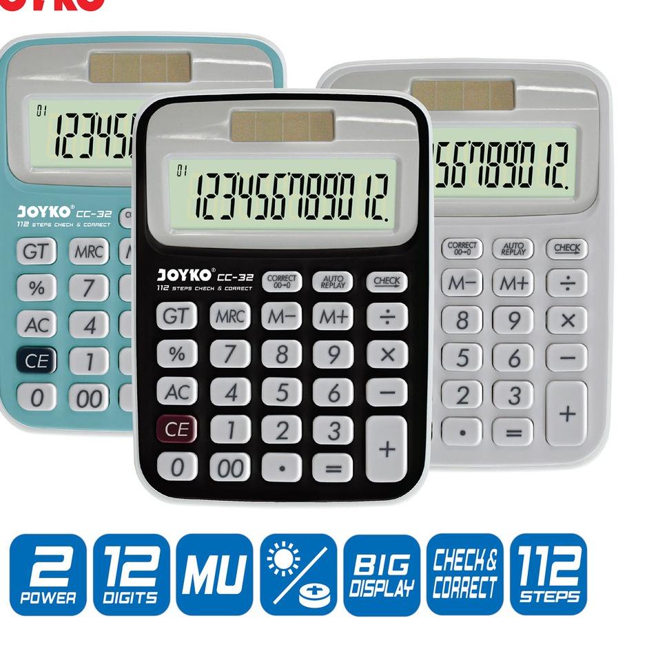 

8.8 SALE Calculator Kalkulator Joyko CC-32 12 Digits Check Correct