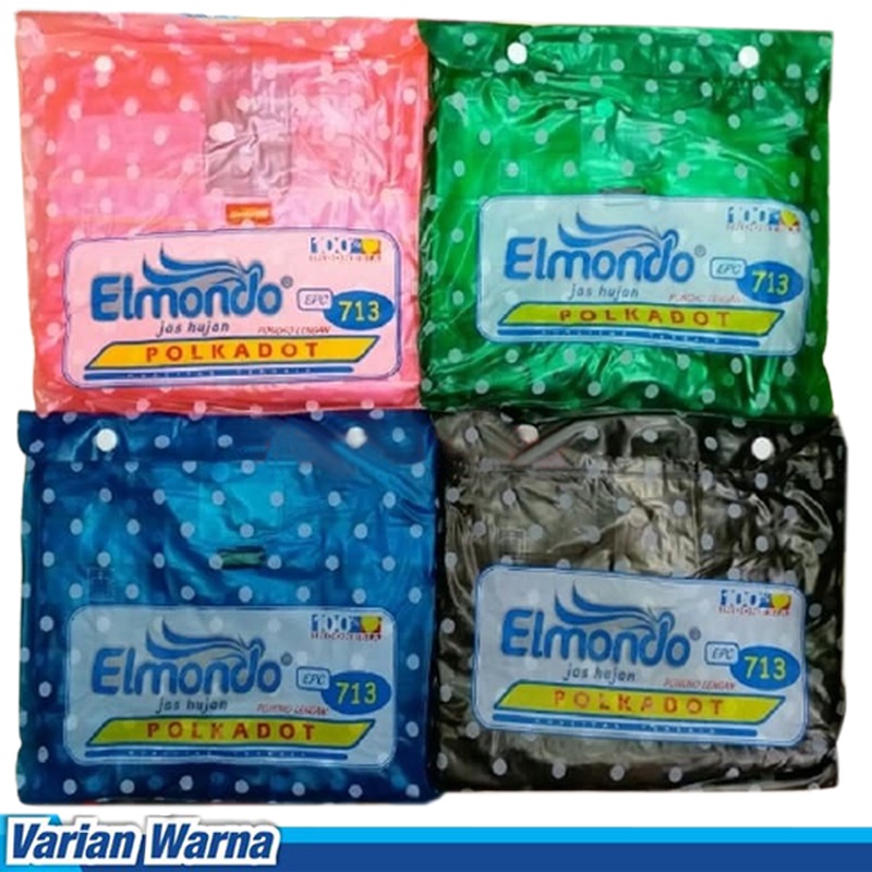 PORMO TERBARU Jas Hujan Polkadot Poncho Lengan Kelelawar Jumbo Elmondo 713 Premium Kualitas Terbaik Anti Rembes/ Jas Hujan Polkadot Murah / Jas ujan Wanita Pria Laris / Jas Hujan Terusan Jas Hujan Termurah Kekinian