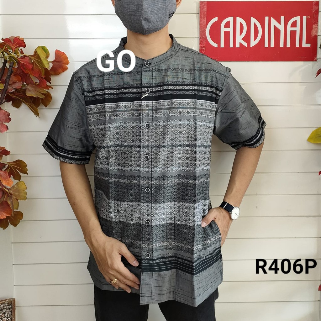 gos TCR CARDINAL KEMEJA KOKO Taqwa Pakaian Pria Original Baju Muslim Salur Lengan Pendek