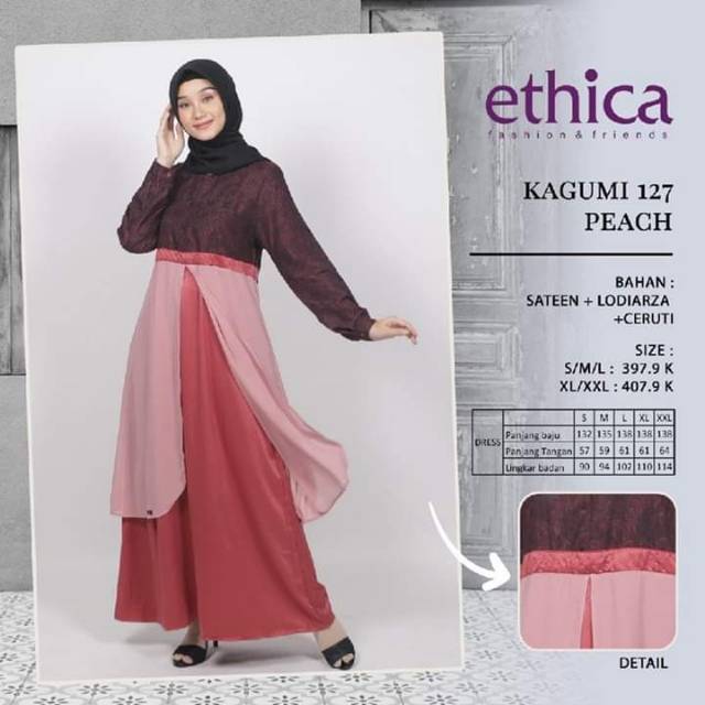 Gamis Wanita Dewasa / Ethica Ayumi 127 Peach