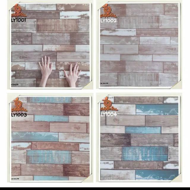 Wallpaper Dinding 3D foam/WOOD FOAM motif kayu-LY