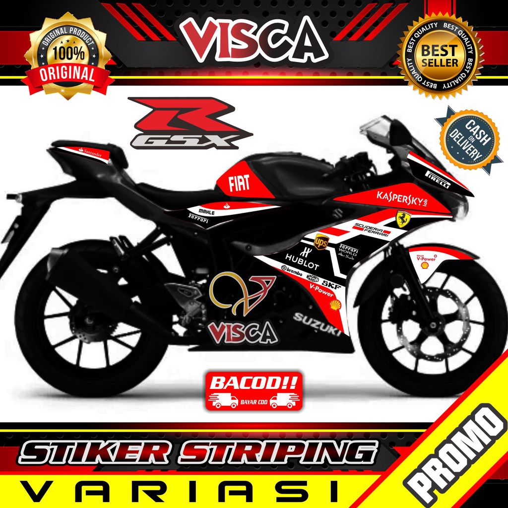 Striping GSX R150 - Stiker Sticker Striping Variasi Suzuki GSX R150 - Striping Hologram Suzuki GSX R