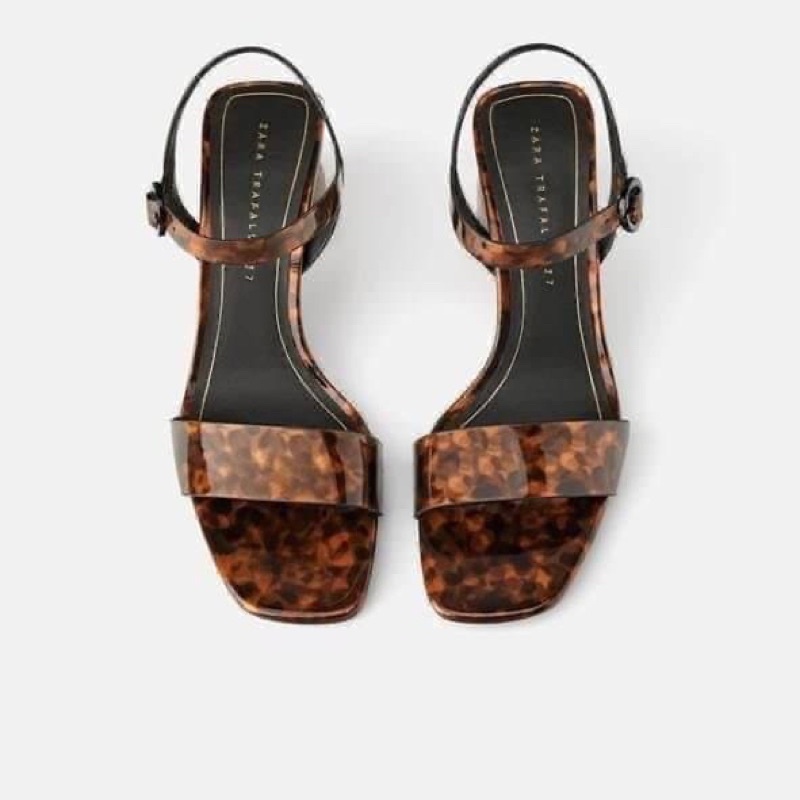 Sepatu Hak Tinggi Wanita ZR Tortoiseshell Chunky High Heels Premium Import, Formal Kondangan Pesta P