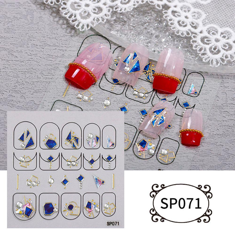 Mxbeauty Aurora Stiker Kuku Wanita Fashion Pola Tidak Teratur Flamingo Self Adhesive Nail Art Dekorasi